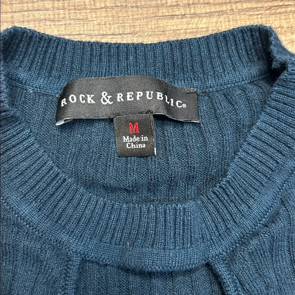 Rock & Republic Forest Green Long Sleeve Sweater - Size M